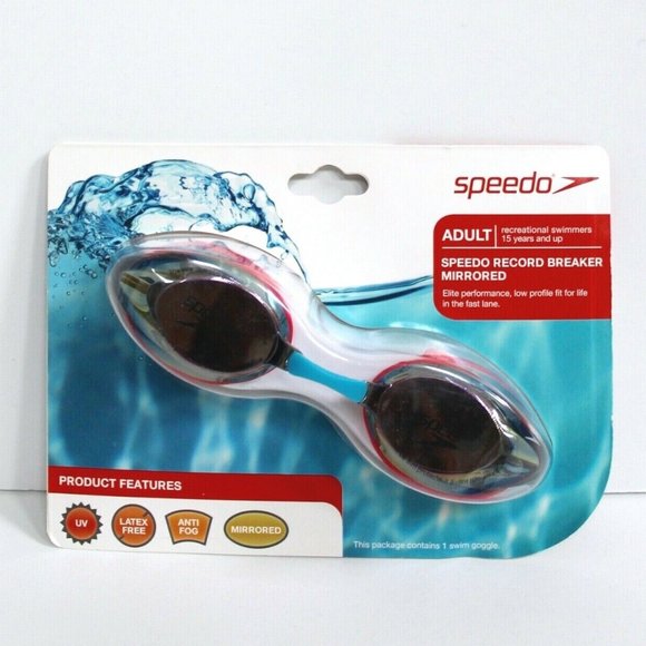 Speedo Adult Record Breaker Mirrored Swim Goggle - Picture 1 of 3